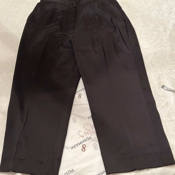 Black Cropped Slacks Sz M - Picture 1 of 5